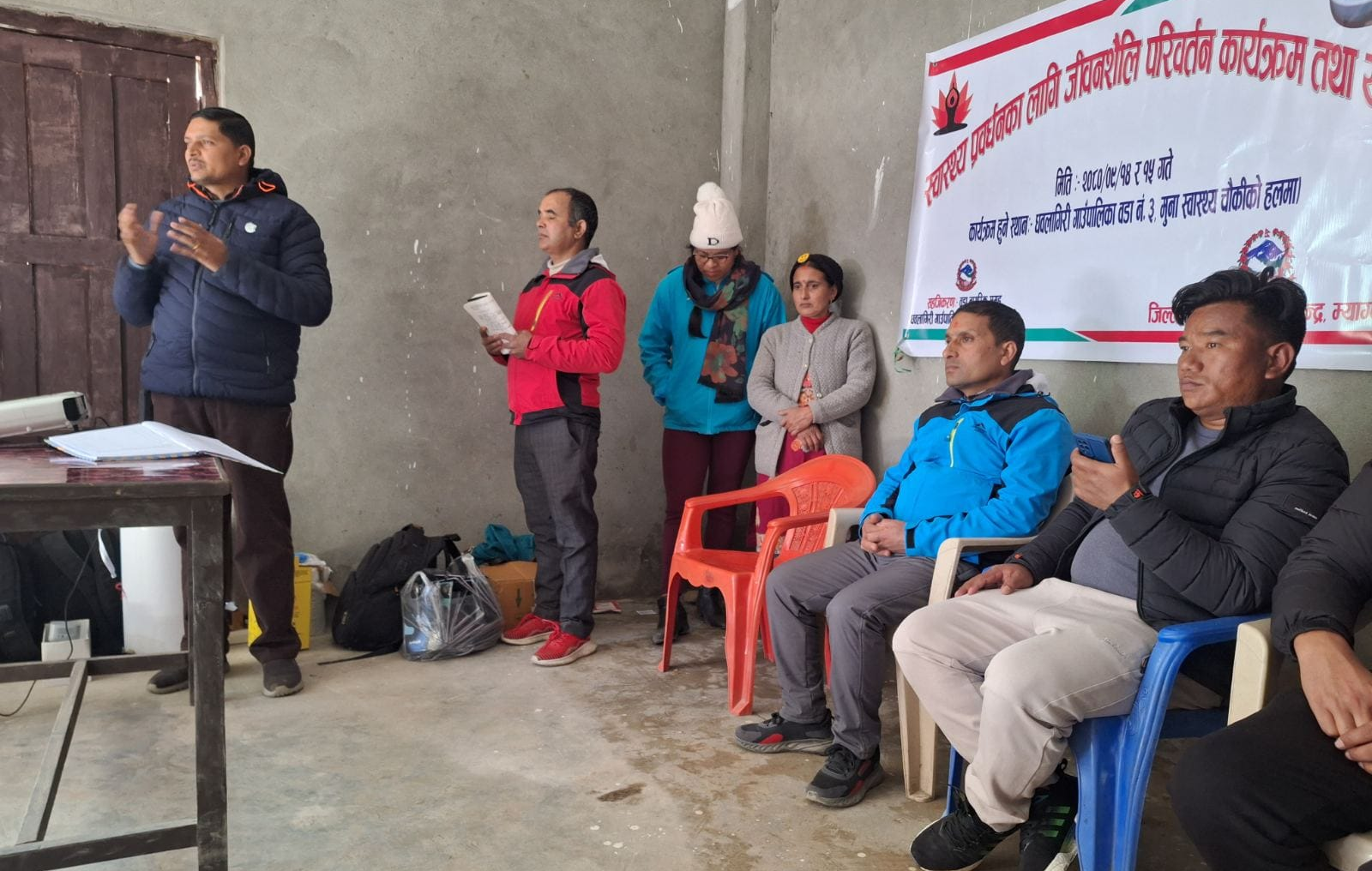 मुना स्वास्थ्य चौकी को भवन मा स्वास्थ्य प्रवर्धनका लागि जीवनशैली परिवर्तन कार्यक्रम तथा योग