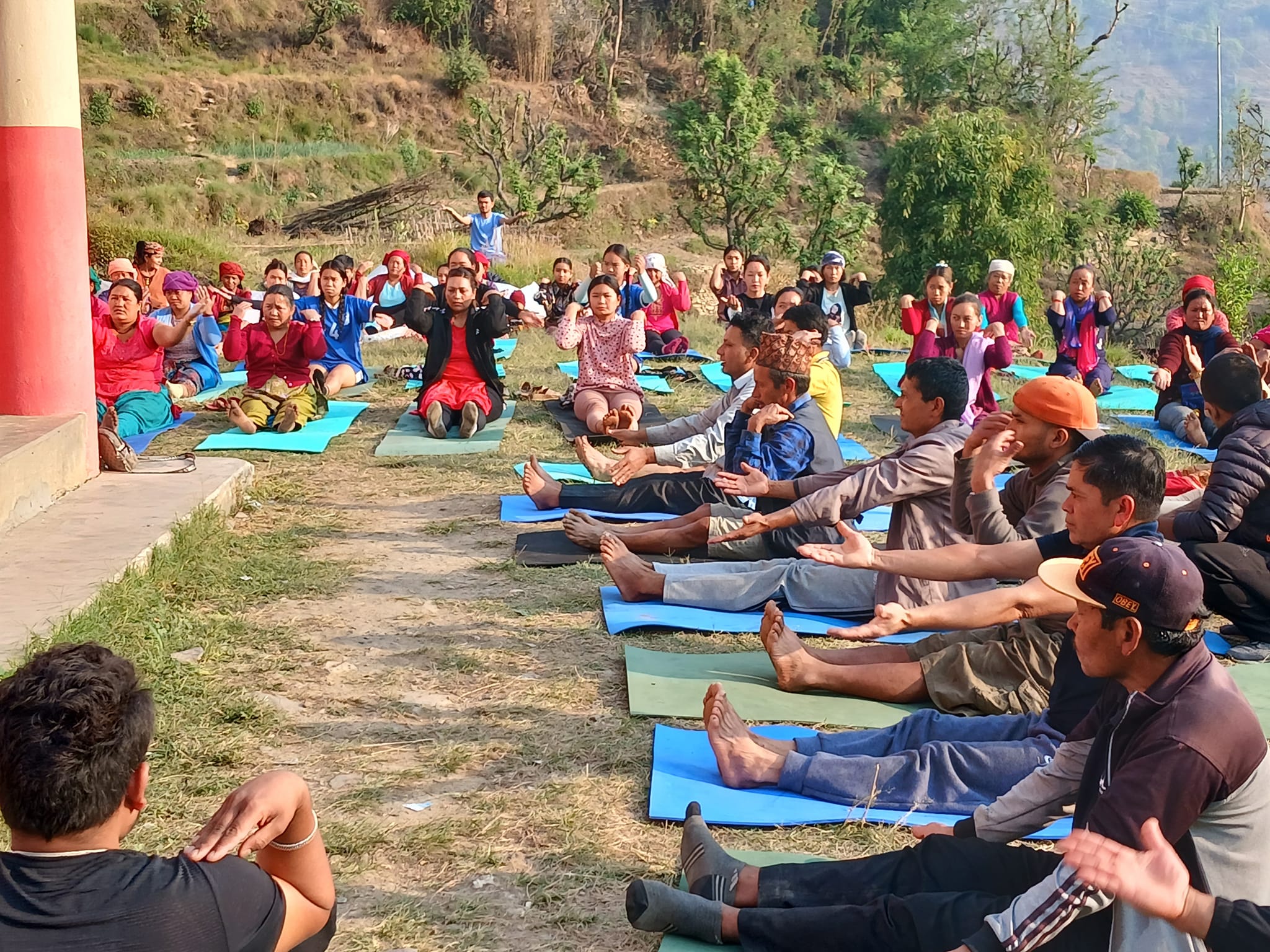 मंगला गा.पा.वडा नम्बर ४ मा स्वास्थ्य प्रवर्धन लागि जीवन शैली परिवर्तन कार्यक्रम तथा योग